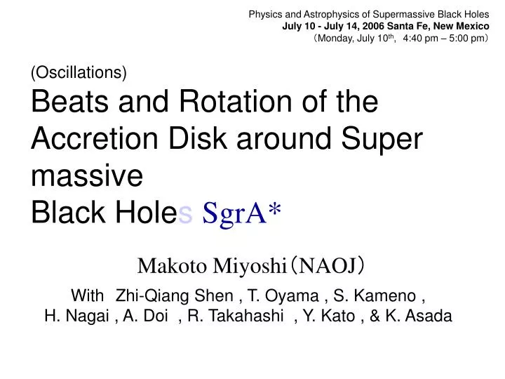 oscillations beats and rotation of the accretion disk around super massive black hole s sgra