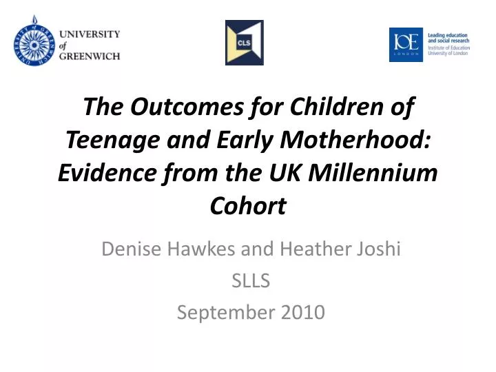 the outcomes for children of teenage and early motherhood evidence from the uk millennium cohort