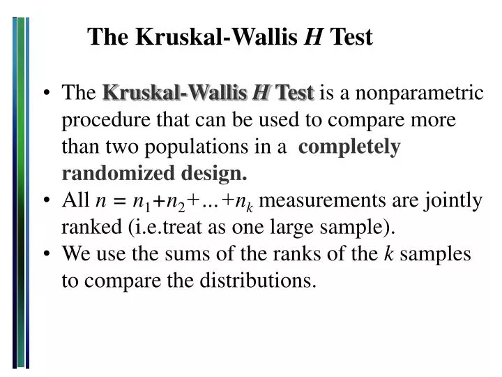 the kruskal wallis h test