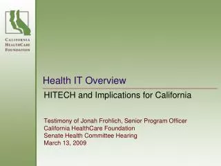 Health IT Overview