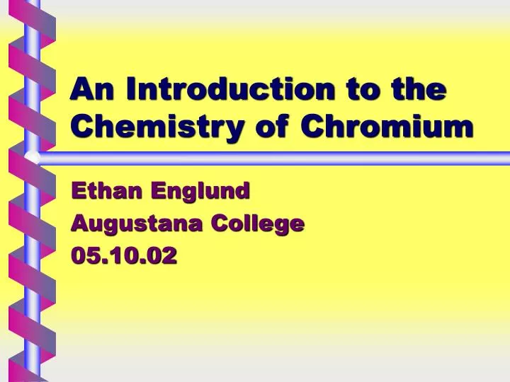 an introduction to the chemistry of chromium