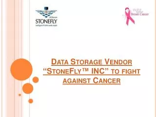 Data Storage Vendor “StoneFly™ INC” to fight against Cancer