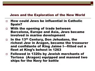 Jews and the Exploration of the New World