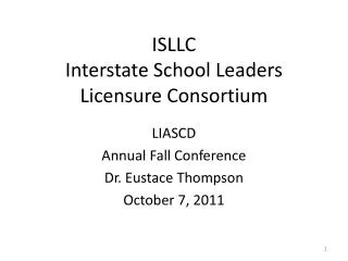ISLLC Interstate School Leaders Licensure Consortium