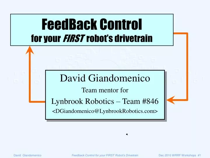feedback control for your first robot s drivetrain