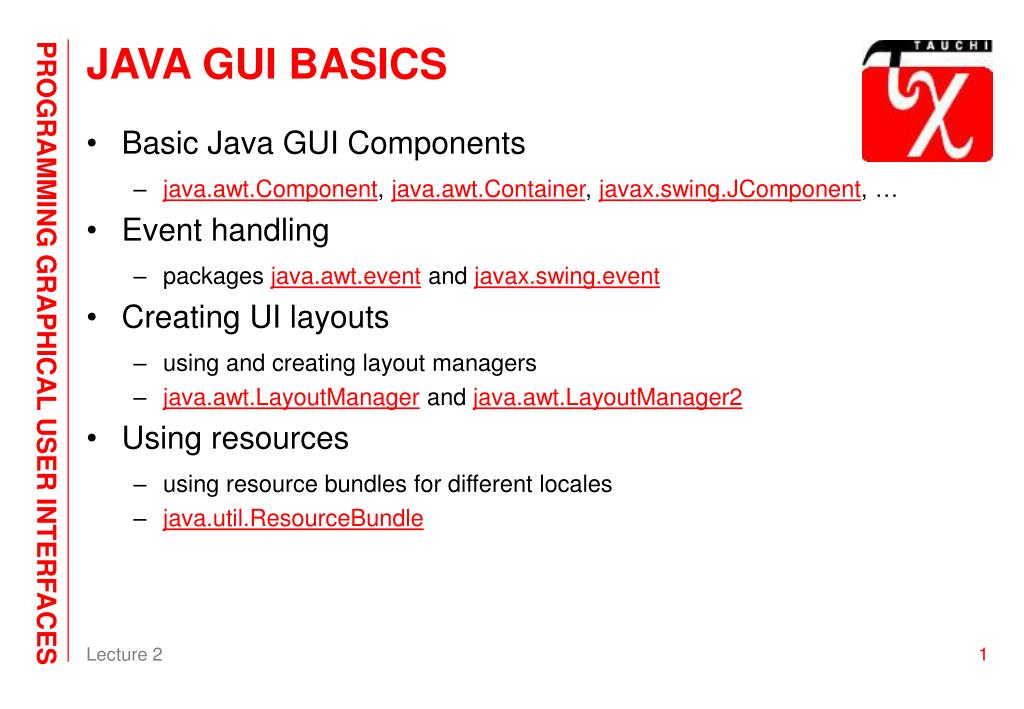 PPT - JAVA GUI BASICS PowerPoint Presentation, free download - ID:695252