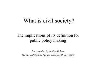 What is civil society?