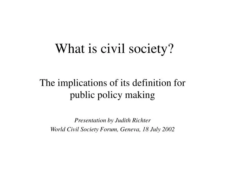 what is civil society