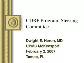 CDRP Program Steering Committee