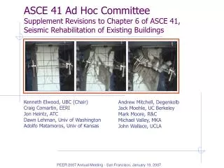 ASCE 41 Ad Hoc Committee Supplement Revisions to Chapter 6 of ASCE 41, Seismic Rehabilitation of Existing Buildings