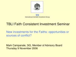 3iG International Interfaith Investment Group