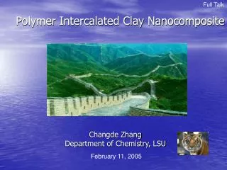 Polymer Intercalated Clay Nanocomposite