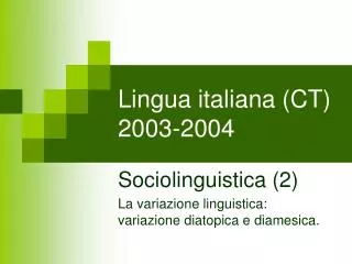 Lingua italiana (CT) 2003-2004