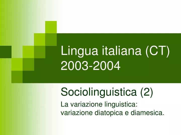 lingua italiana ct 2003 2004