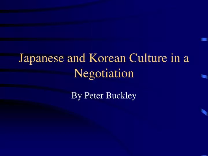 japanese and korean culture in a negotiation