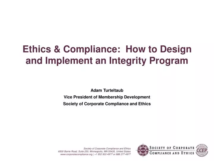 adam turteltaub vice president of membership development society of corporate compliance and ethics
