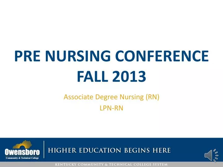pre nursing conference fall 2013