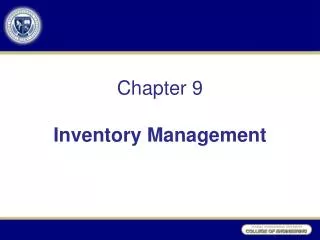 Chapter 9 Inventory Management