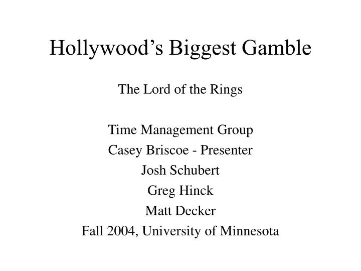 hollywood s biggest gamble