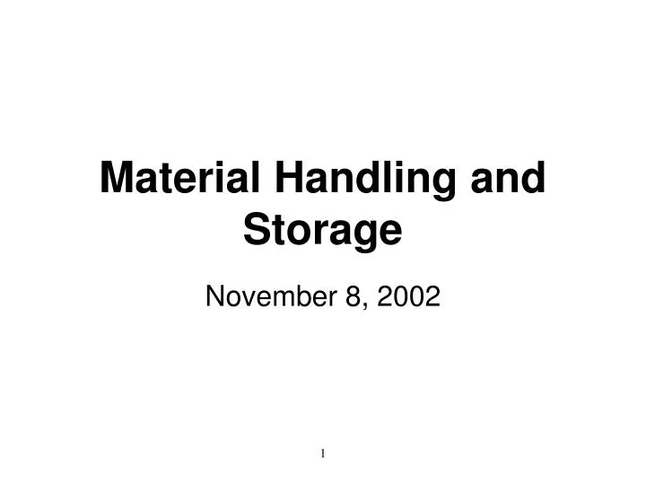 material handling and storage