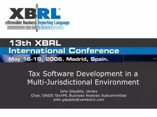 Tax Software Development in a Multi-Jurisdictional Environment