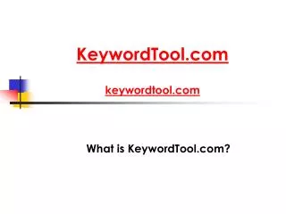 What is KeywordTool.com?