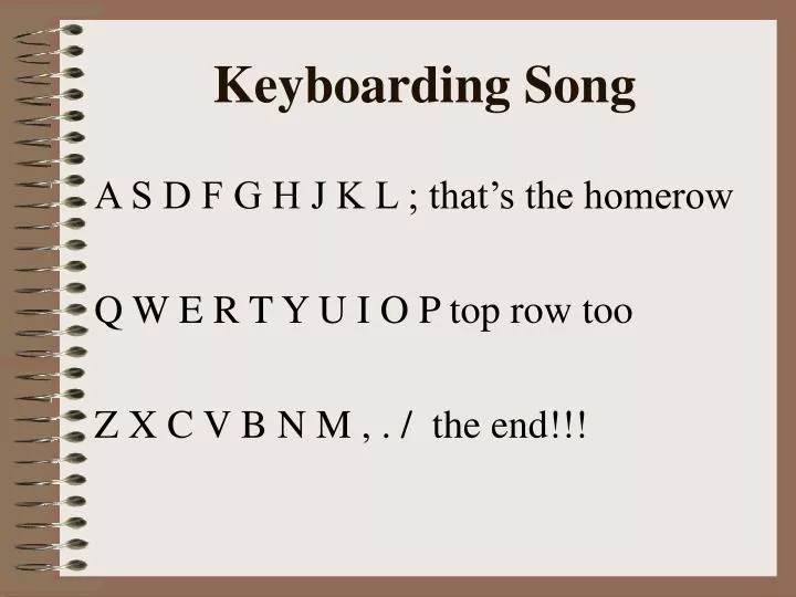 keyboarding song