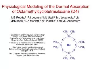 Physiological Modeling of the Dermal Absorption of Octamethylcyclotetrasiloxane (D4)