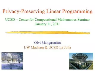 Privacy-Preserving Linear Programming