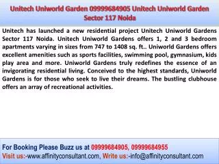 Unitech Uniworld Garden NRI Project Uniworld Garden Sector 1