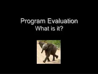 Program Evaluation What is it?