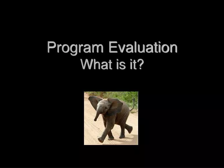 program evaluation what is it
