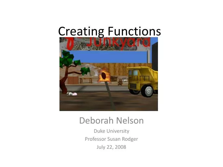 creating functions