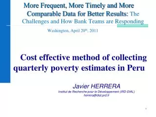 Cost effective method of collecting quarterly poverty estimates in Peru