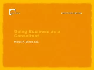 Doing Business as a Consultant
