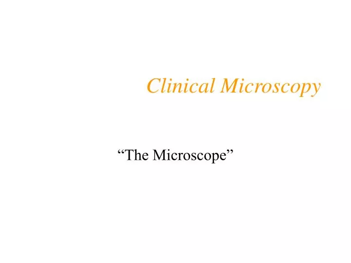 clinical microscopy