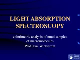 LIGHT ABSORPTION SPECTROSCOPY