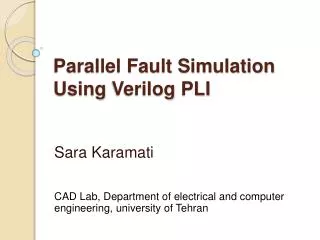 Parallel Fault Simulation Using Verilog PLI