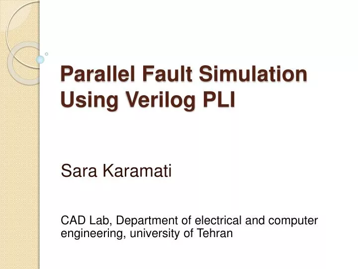 parallel fault simulation using verilog pli