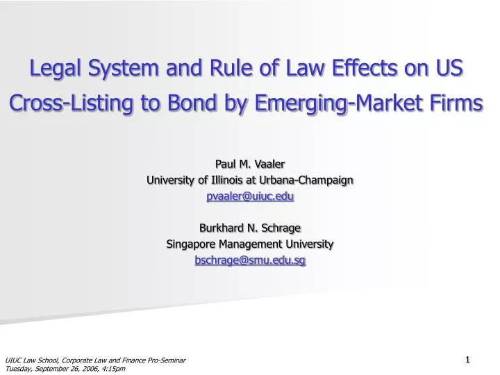 legal system and rule of law effects on us cross listing to bond by emerging market firms