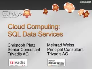 Cloud Computing: SQL Data Services