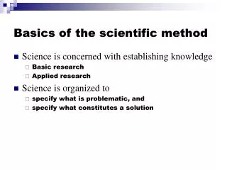 Basics of the scientific method