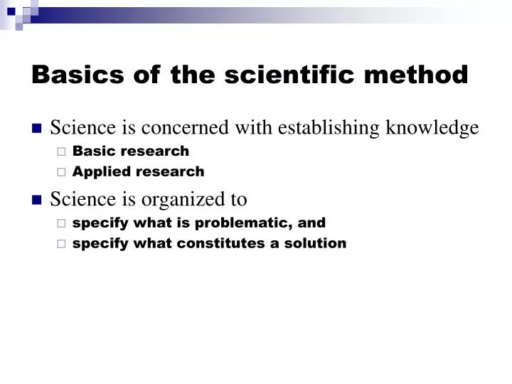 basics of the scientific method