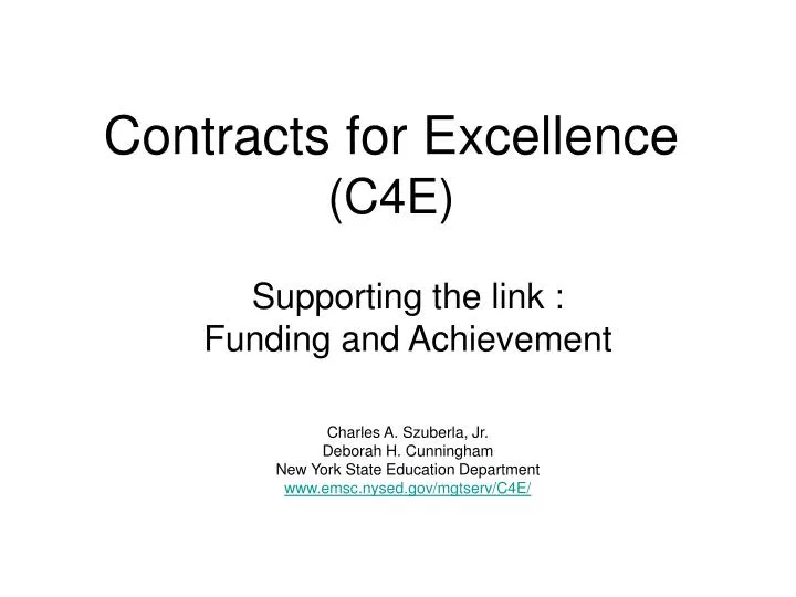 contracts for excellence c4e