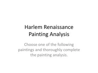 Harlem Renaissance Painting Analysis
