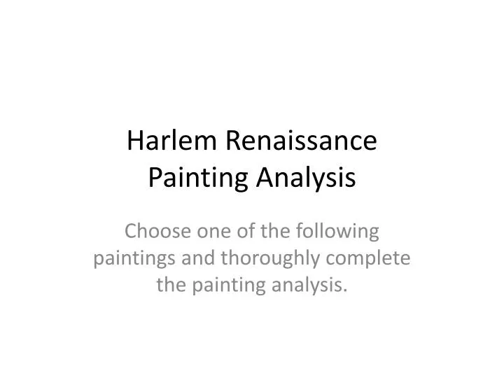 harlem renaissance painting analysis
