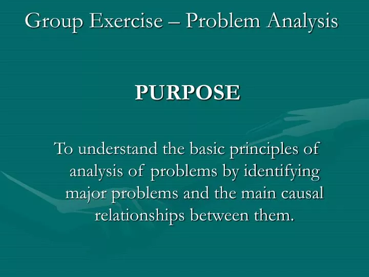 group exercise problem analysis