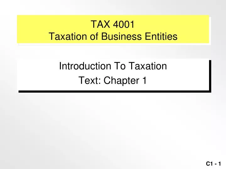 tax 4001 taxation of business entities