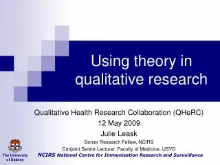 Using theory in qualitative research