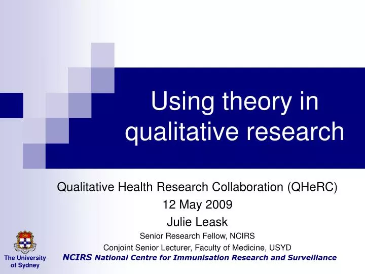 using theory in qualitative research